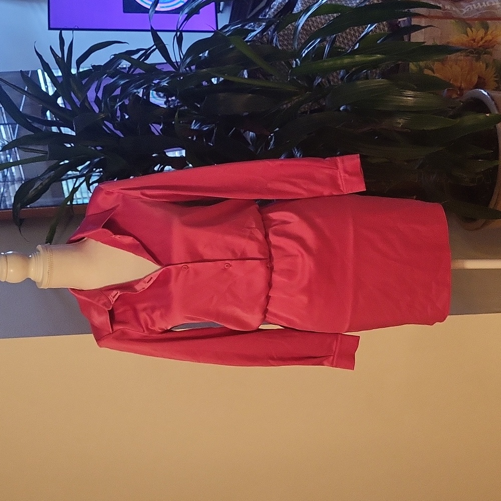 Asos Metalic Pink Cinched Mini Dress W Collar & Long Sleeves Should Pads